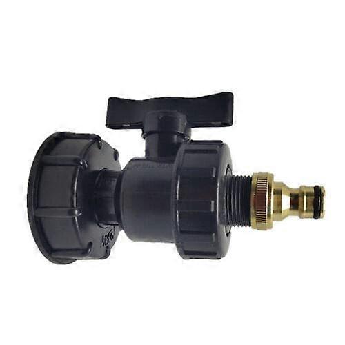 IBC Tank Adapter S60X6 with Valve and Brass Nipple, LeakProof Tote Fittings for Hose Connection