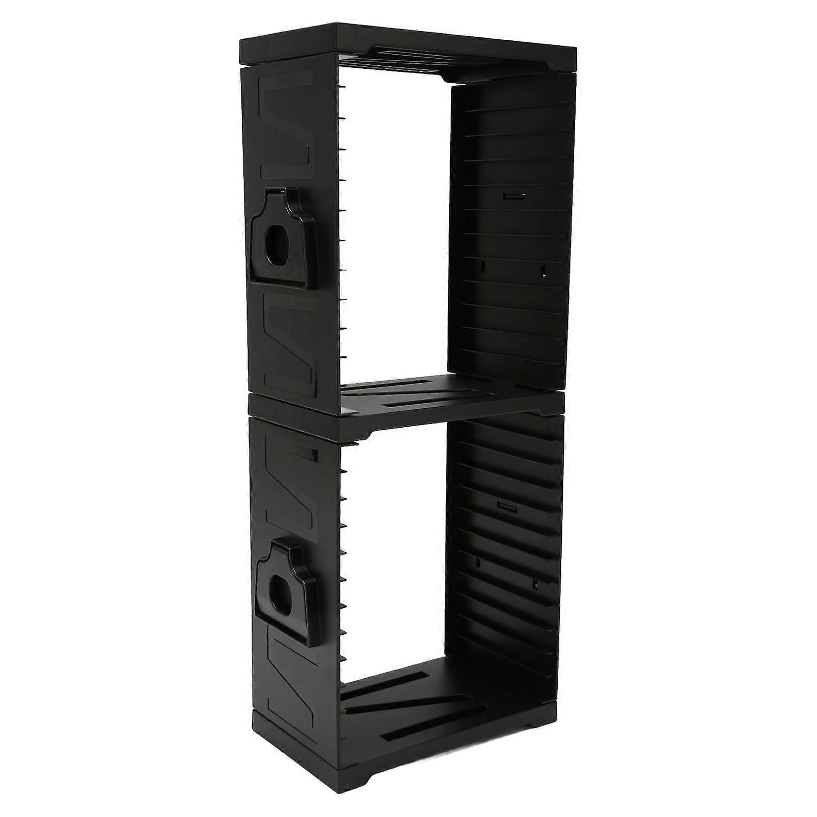 Game Controller Storage Stand with Dual Layer Rack Holds 24 Discs 4 Controllers and 2 Headsets