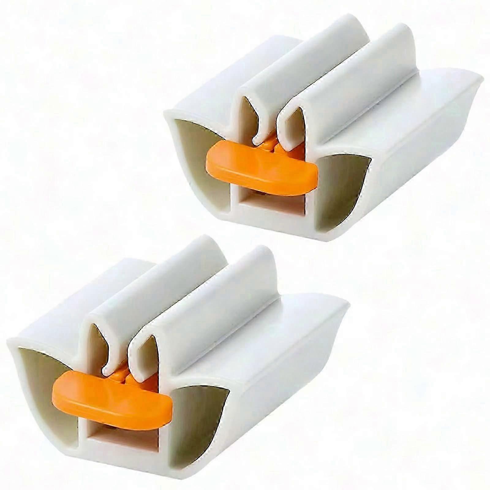 2-Pack Plastic Toothpaste Squeezer, Square Manual Tube Cleaner Protector - White