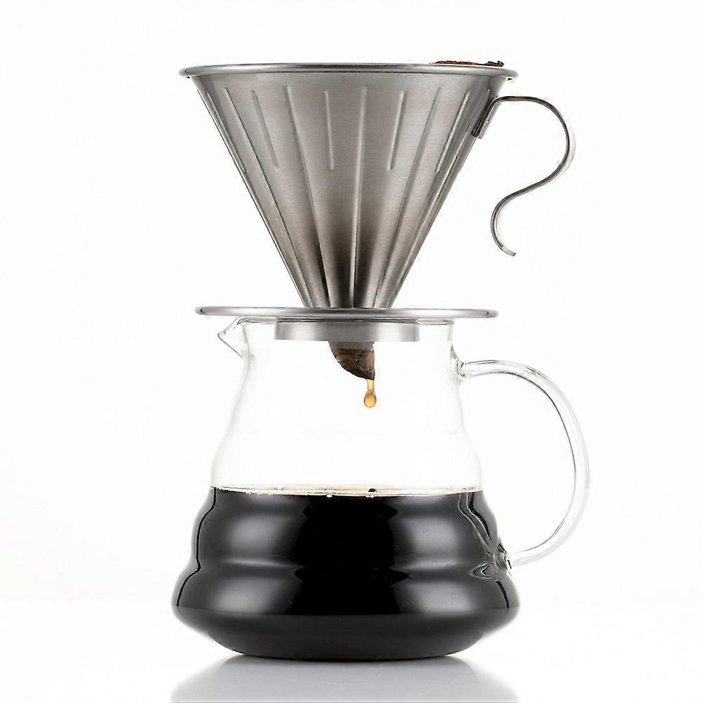 Permanent Coffee Drip Filter Cone For Coffee Lovers In Silver Color With 1Set
