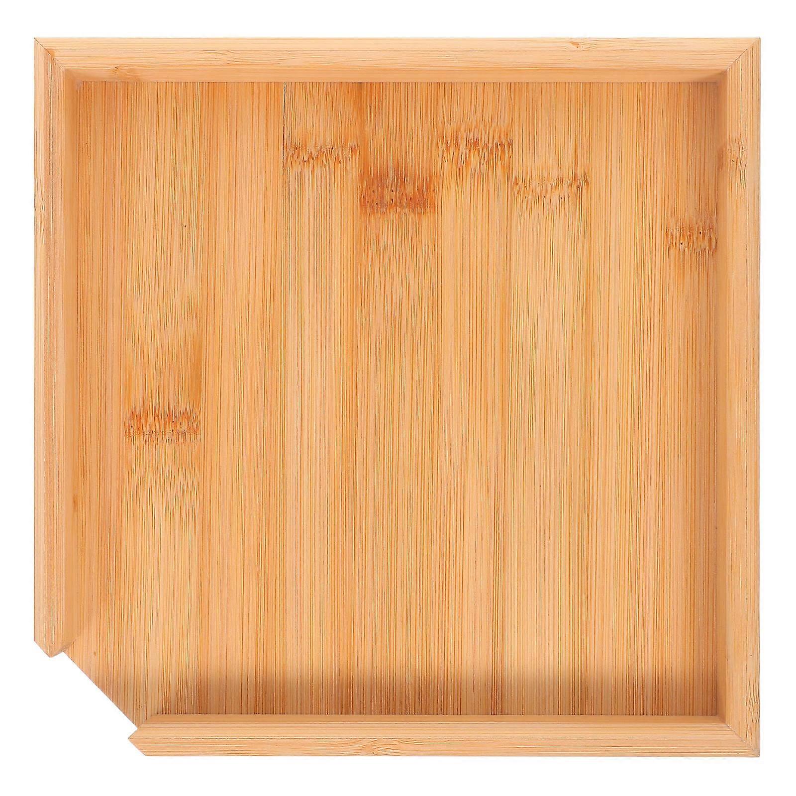 Bamboo Tea Accessories Tray for Tea Use Square Design Light Brown