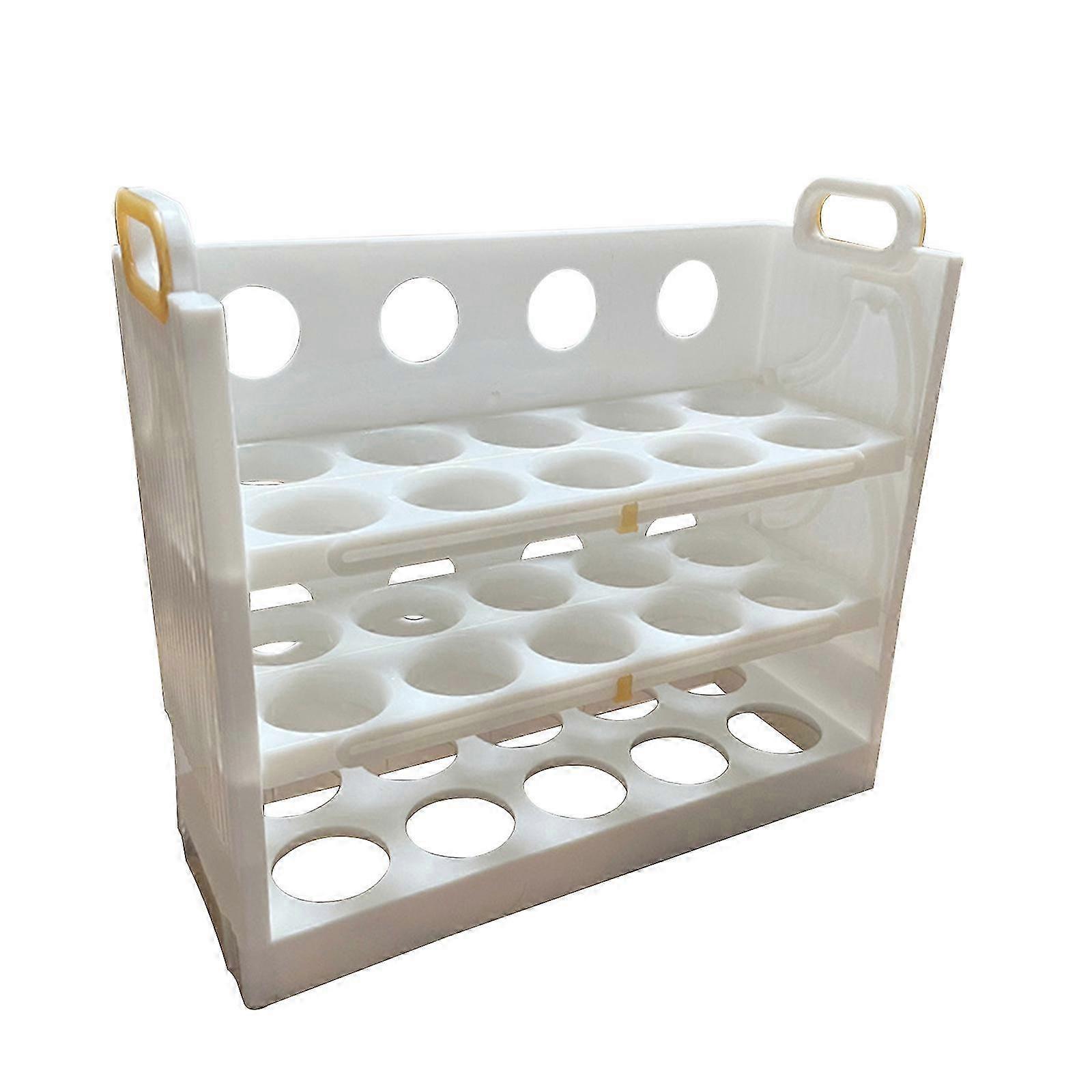 2025 Foldable & Flip Egg Storage Tray, White 3-layer Design