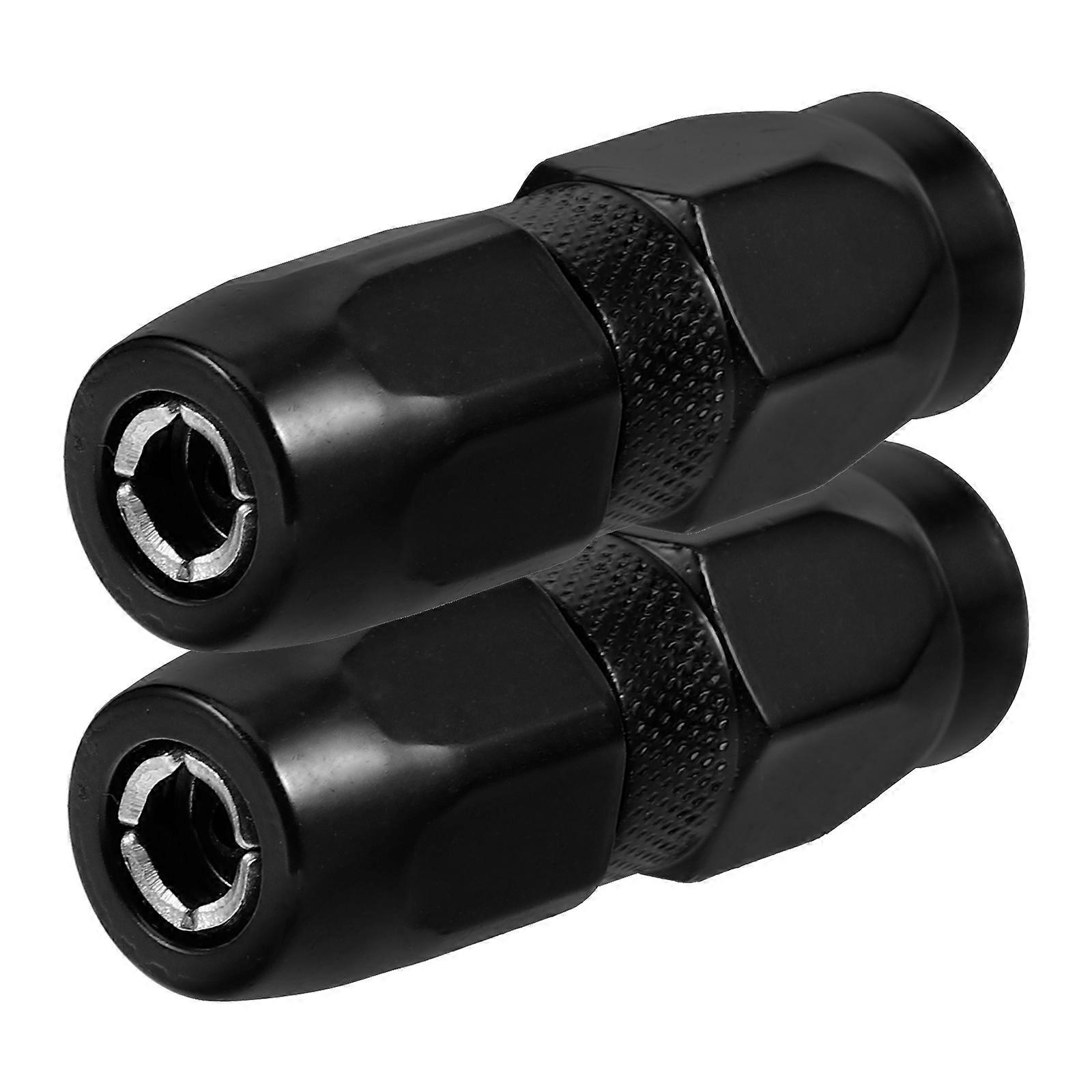 Self Locking Grease Coupler 2Pcs Flat Mouth Grease Machine Tips Black Iron Steel Durable Usage