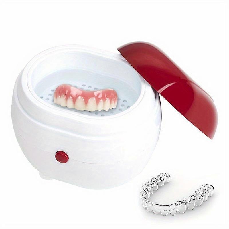 Automatic Denture Cleaning Case with Filter: Portable Retainer Cleanercompatible with Dentures, Braces, and Retainers