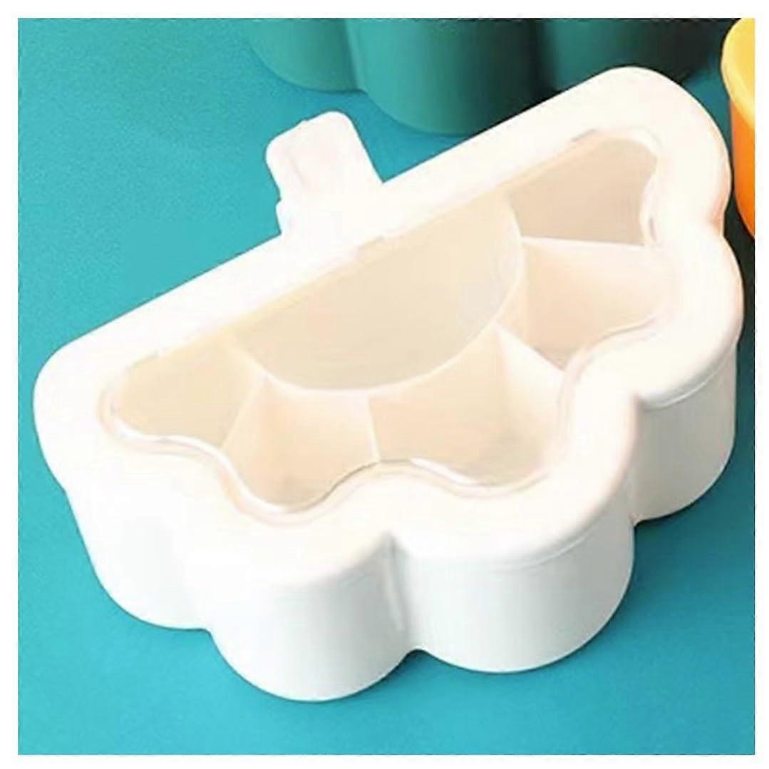 Spice Rack Set with MultiCompartment Design, Transparent Lid and NonSlip Base, White