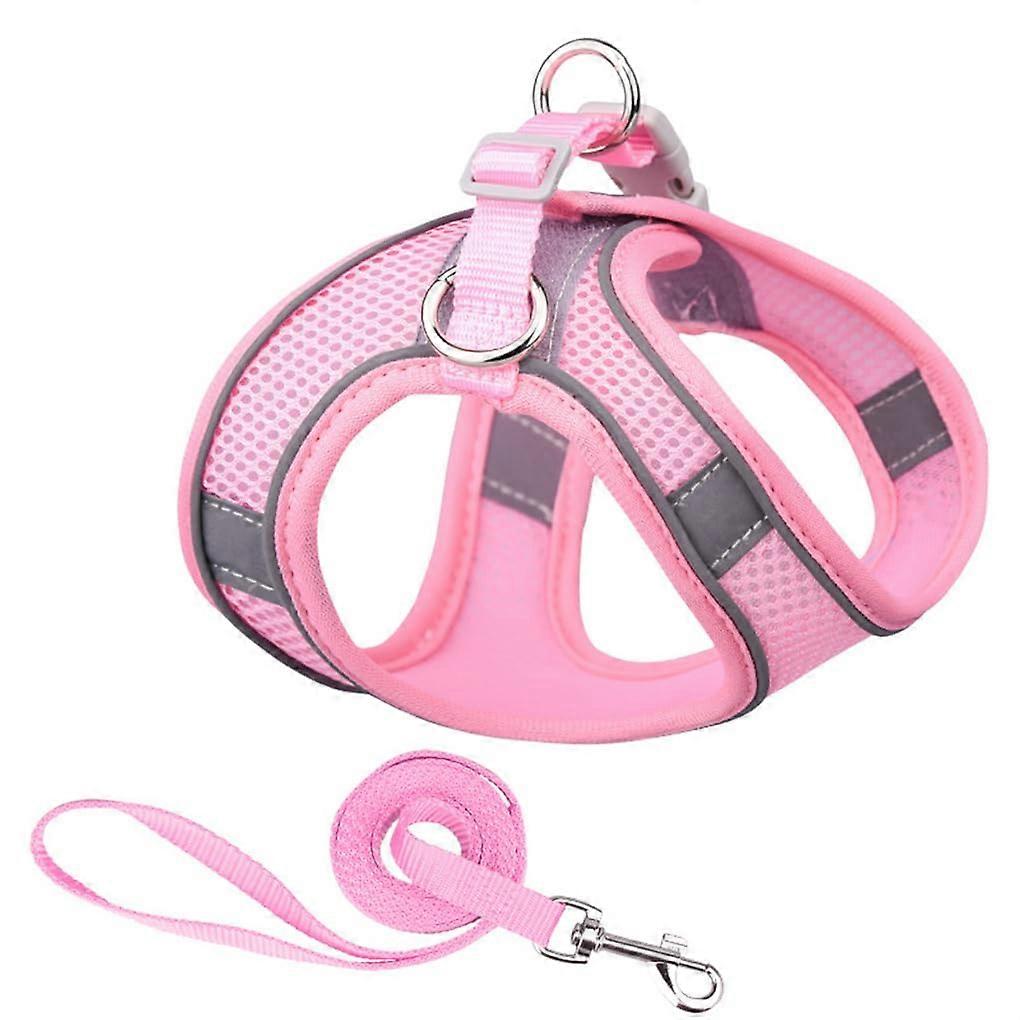 Adjustable Reflective Pet Harness with Breathable QuickRelease Vest for Dogs, Soft Pink