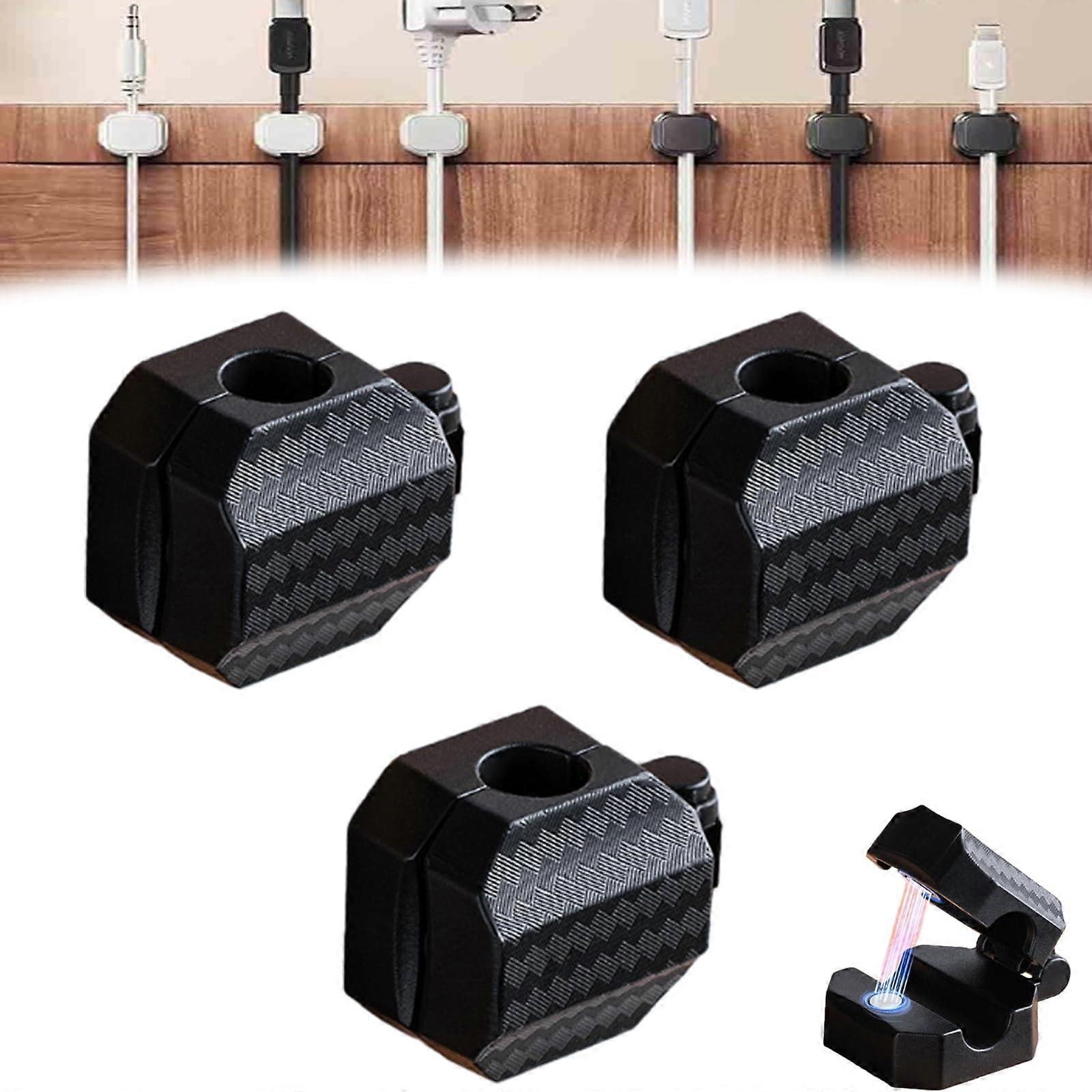 Magnetic Cable Organizer 3 Pack with Compact Cube Design for Desk and Car Charging Cords