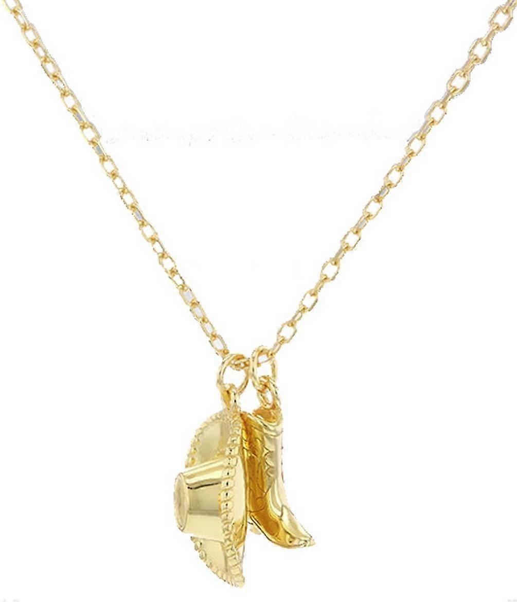 KJ Beckett Cowboy Boot and Hat Adjustable Necklace - Gold