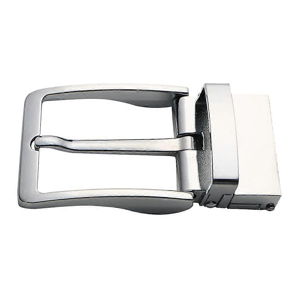Reversible Belt Buckle for Men 8x4cm Alloy Single Prong Replacement with Modern Rectangular Style