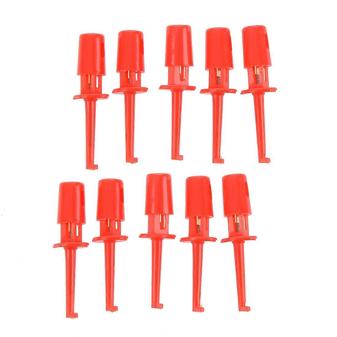 SODIAL(R) Red Multimeter Lead Wire Test Hooks Clip Set 10 Pcs