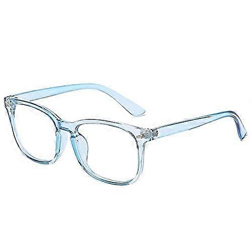 Blue Light Blocking Square Computer Glasses Light Blue Clear Lens Unisex Eyewear A637