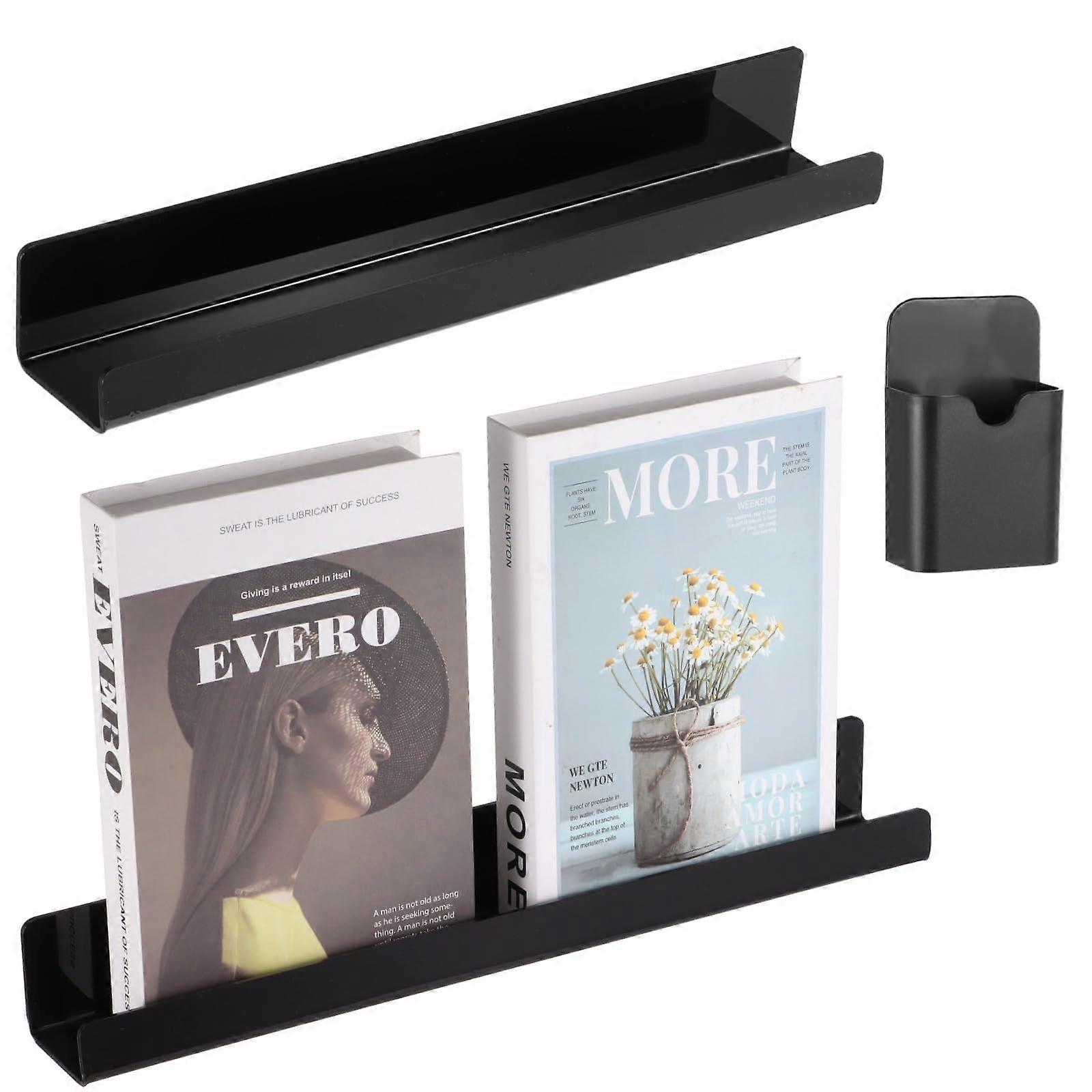 Magnetic Book Shelf for Whiteboard Classroom, 2 Pack Durable Metal Floating Shelves with FrontFacing Display