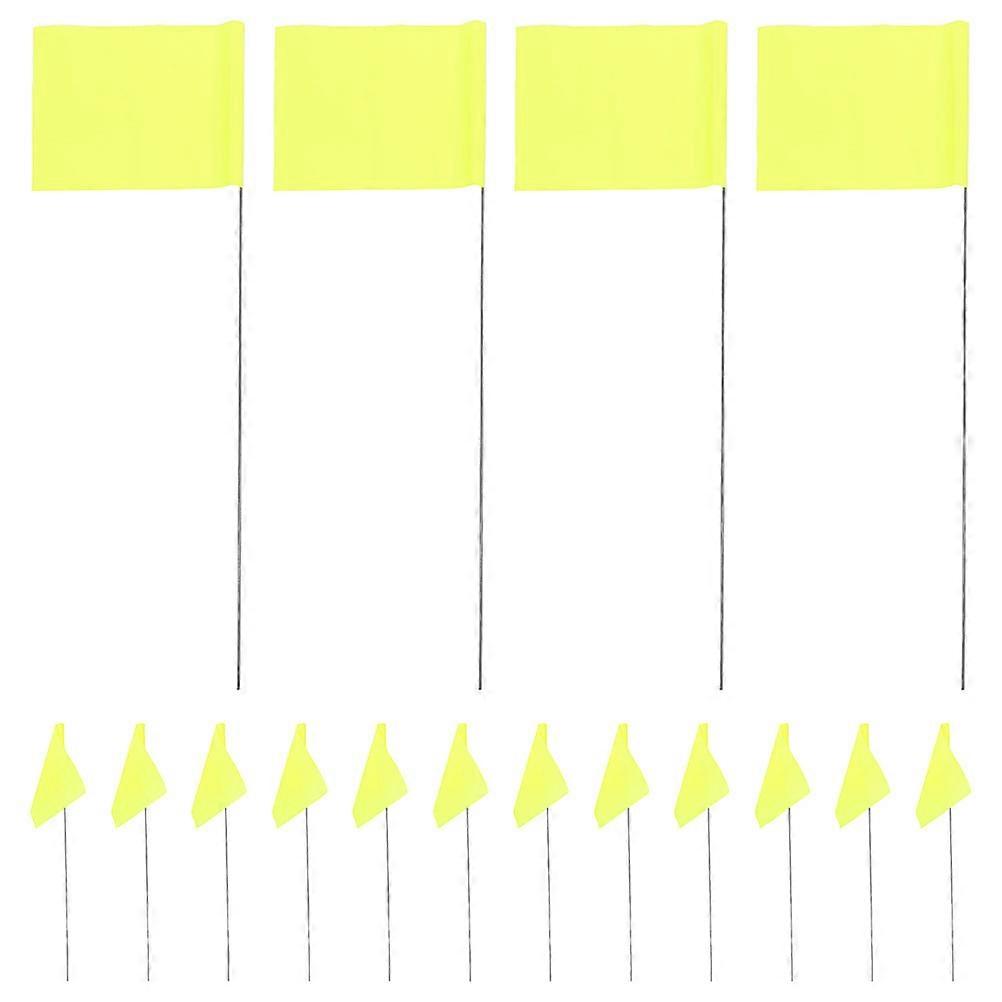 Yellow Marking Flags Yard Marker Flags for Construction 50Pcs
