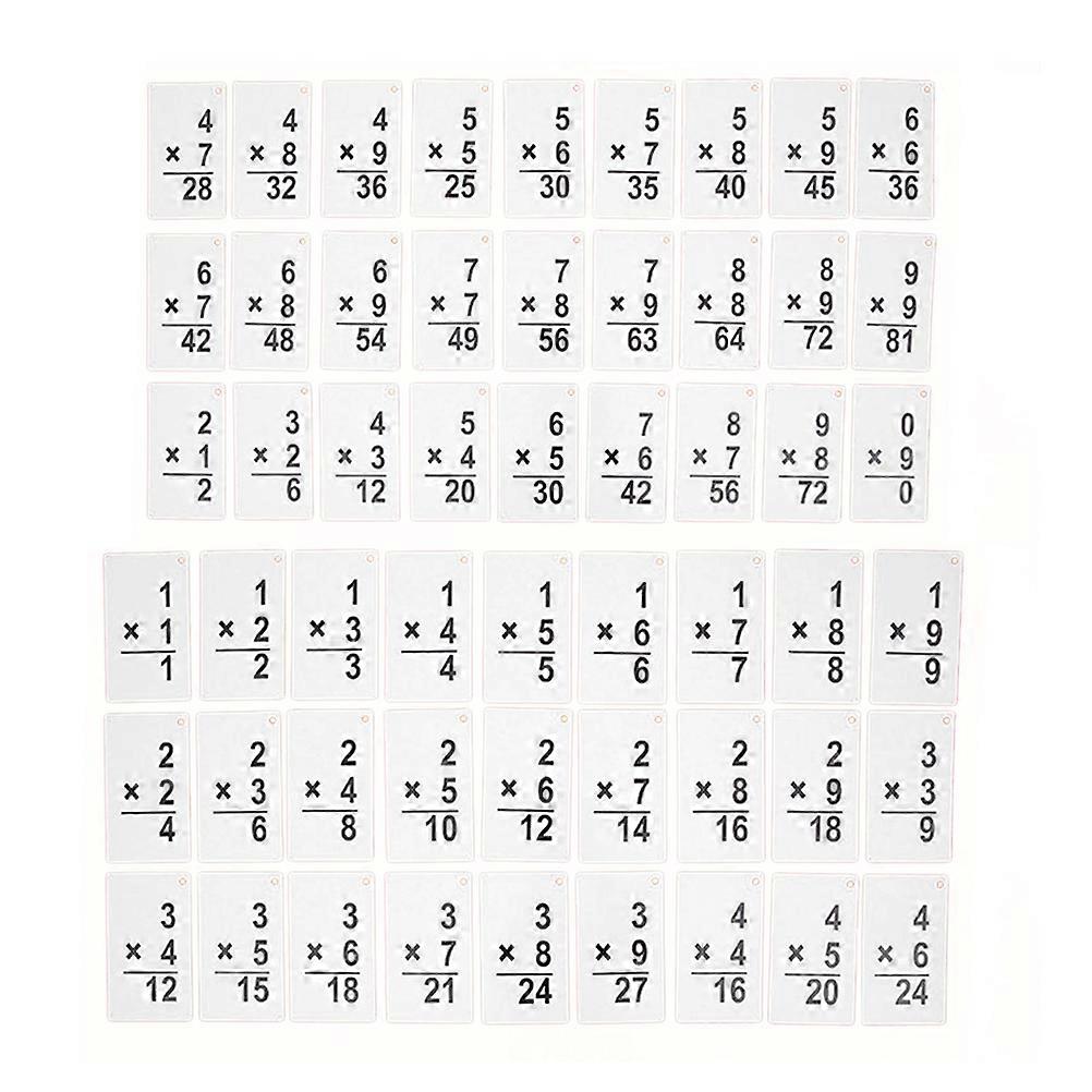 Math Multiplication Cards for Children Educational Learning 108Pcs