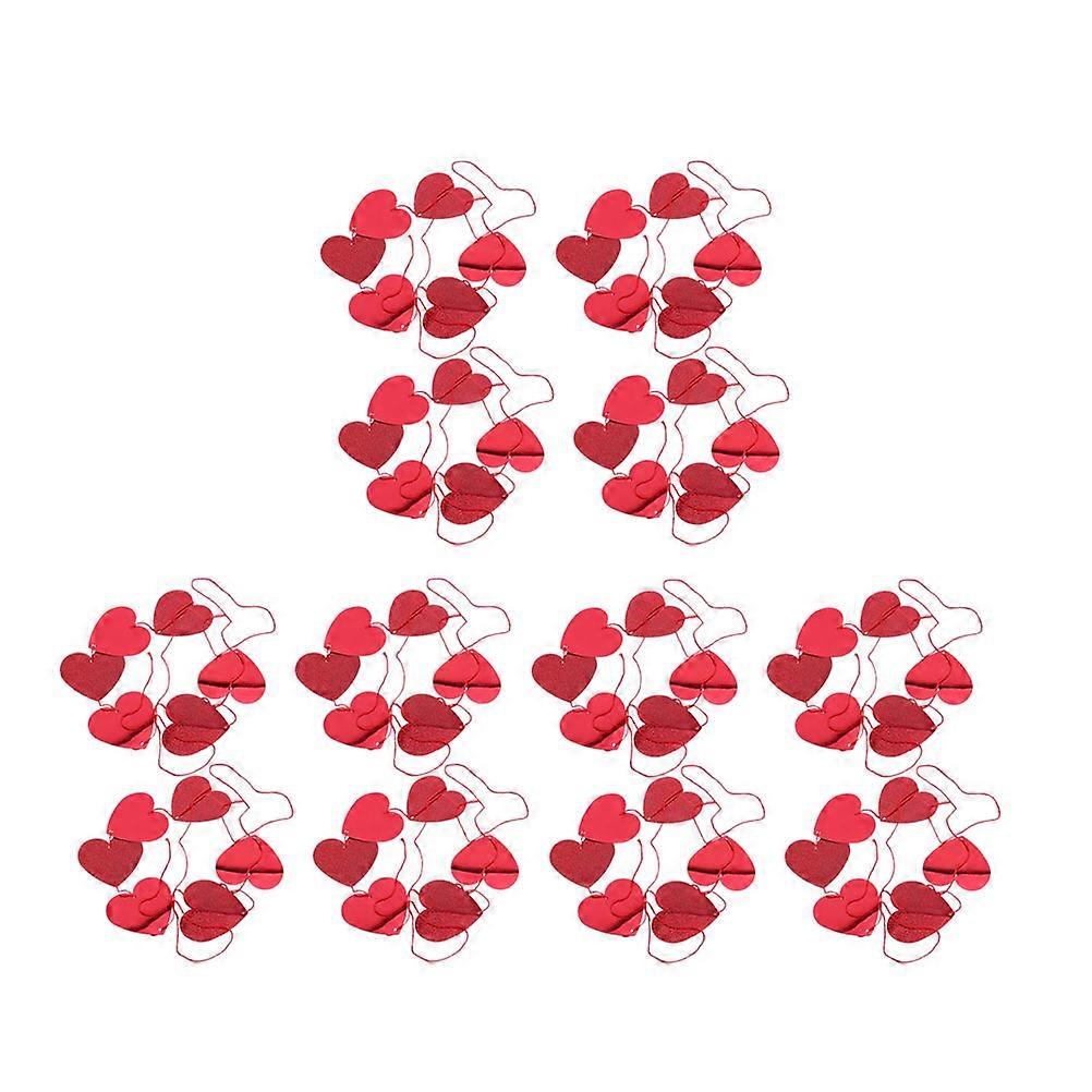 Festival Background Decor Red Heart String for 12Pcs Valentine