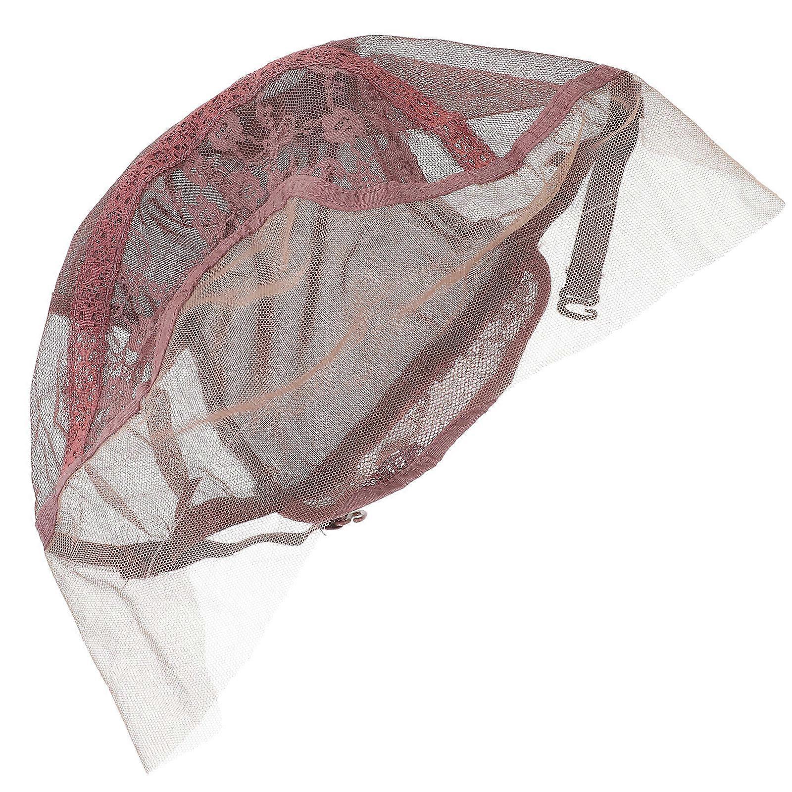 Elastic Hair Net for Wig Making Use with Adjustable Strap Brown 1Pcs