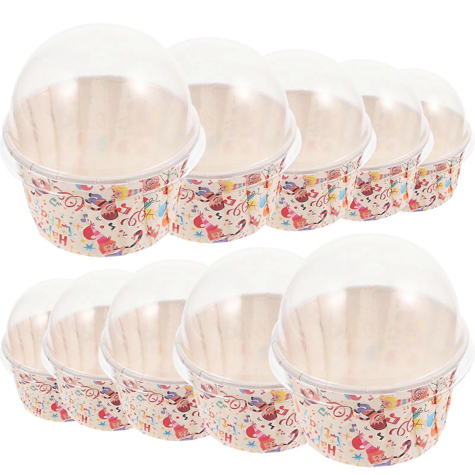 Egg Cake Muffin Cup for Baking Use with Transparent Covers 100Pcs