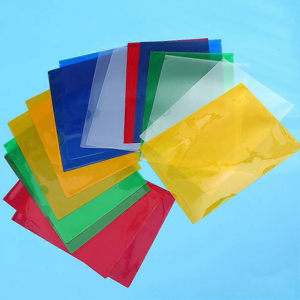 L-Shaped Clipboard File Clip for Organizing Files 40Pcs Plastic Transparent Folder