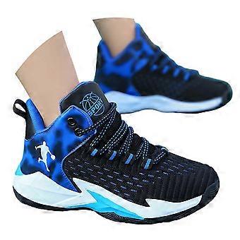 Jungen-Sneaker, geschlossene Zehenpartie, nicht weiche Sohle, Schnürung, Mesh-Gewebe, sportliche Laufschuhe, stylische Freizeitschuhe für Kinder, Sneaker für Alltag, Party und Fotoshootings, Blau, Größe 40