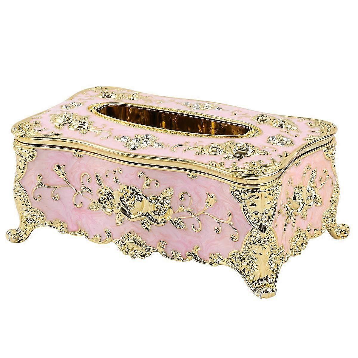 Rectangular Pink Tissue Box for Home Use, 1 Set