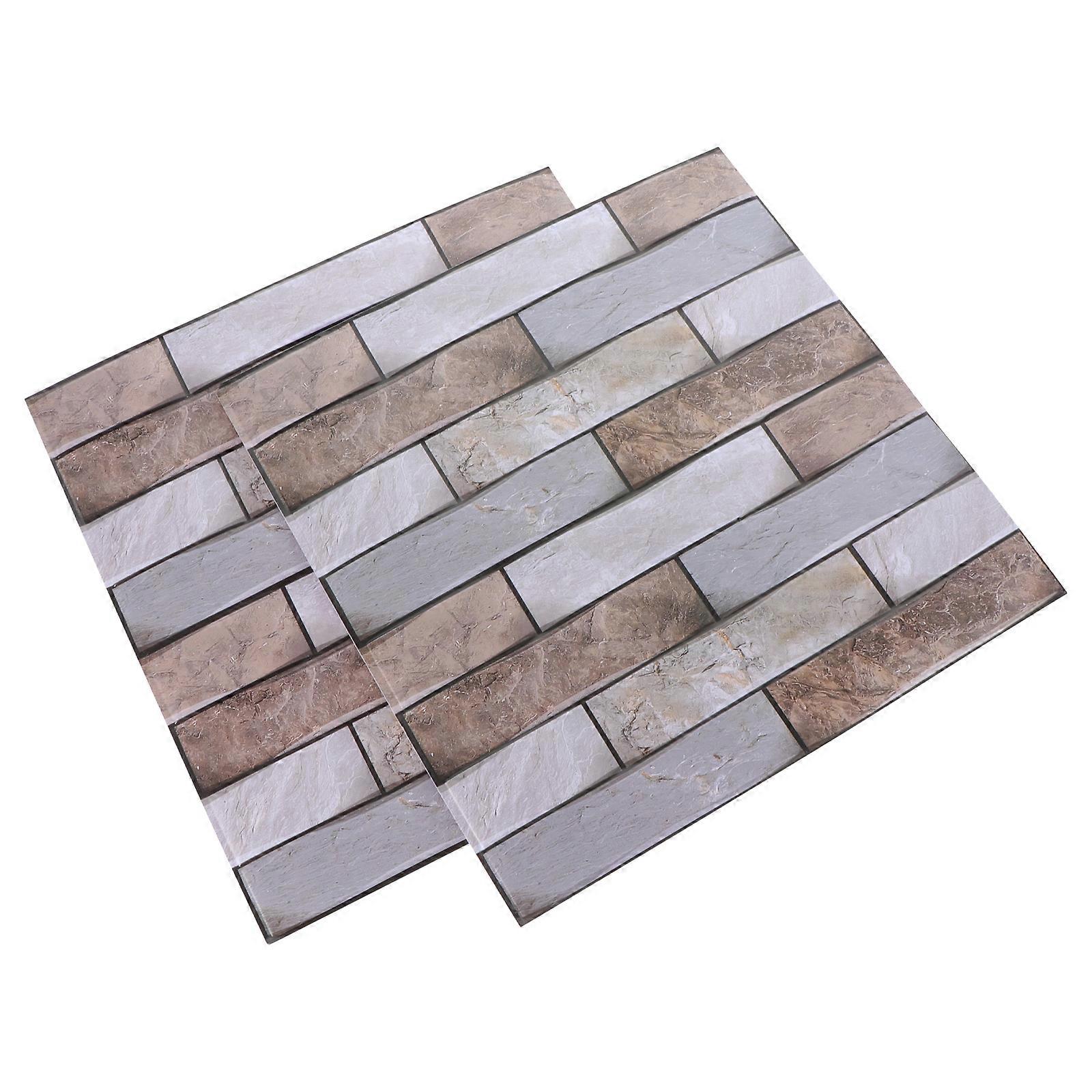 Indoor Wall Decor Stone Pattern Wall Decal Self-Adhesive 4 Sheets
