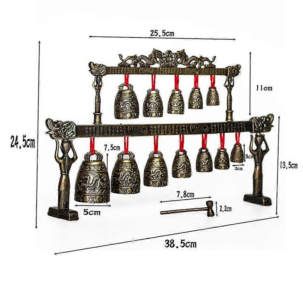 Double Layers Archaize Bronze Chime Figurine Mini Double Layers Chime
