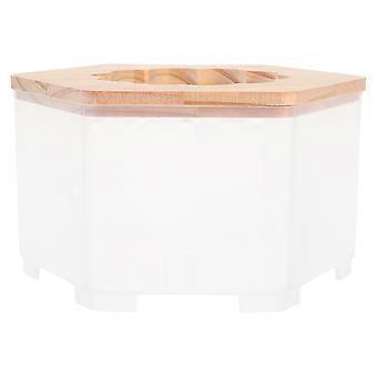 Baignoire et toilettes pour hamster en sable kaki, ensemble 3 pièces.