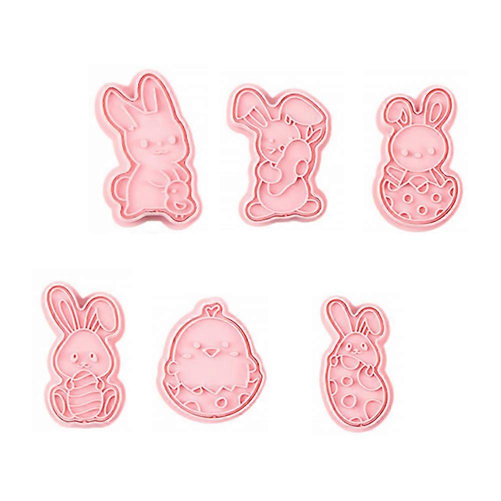 Easter Rabbit Biscuit Mold Cookie Mold for Baking Use 6Pcs Easter Theme Rabbit Molds