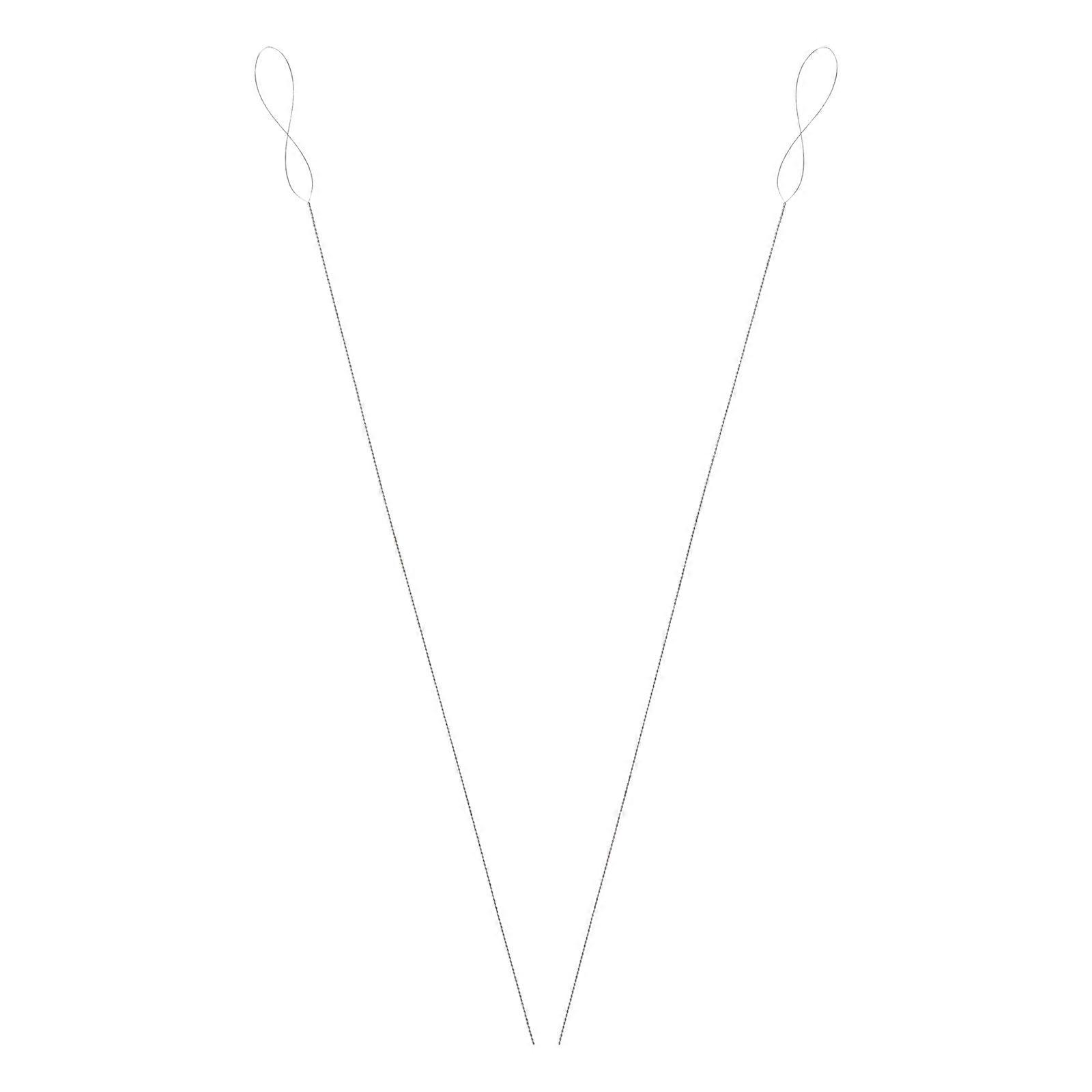 Beading Needles Stainless Steel Threading Tools for Stitching Use 2Pcs Silver