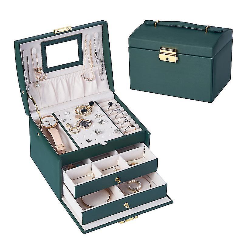 متعددة الوظائف خفيفة فاخرة متعددة الطبقات درج المجوهرات مربع تخزين قلادة أقراط مجوهرات تخزين مربع Wuqx