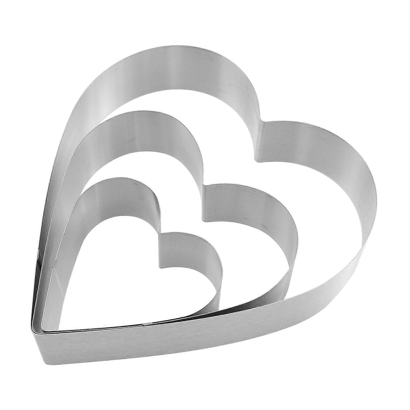3pcs DIY Cake Making Mold Chic Heart Shape Cake Baking Kitchen Cake Mold Tool