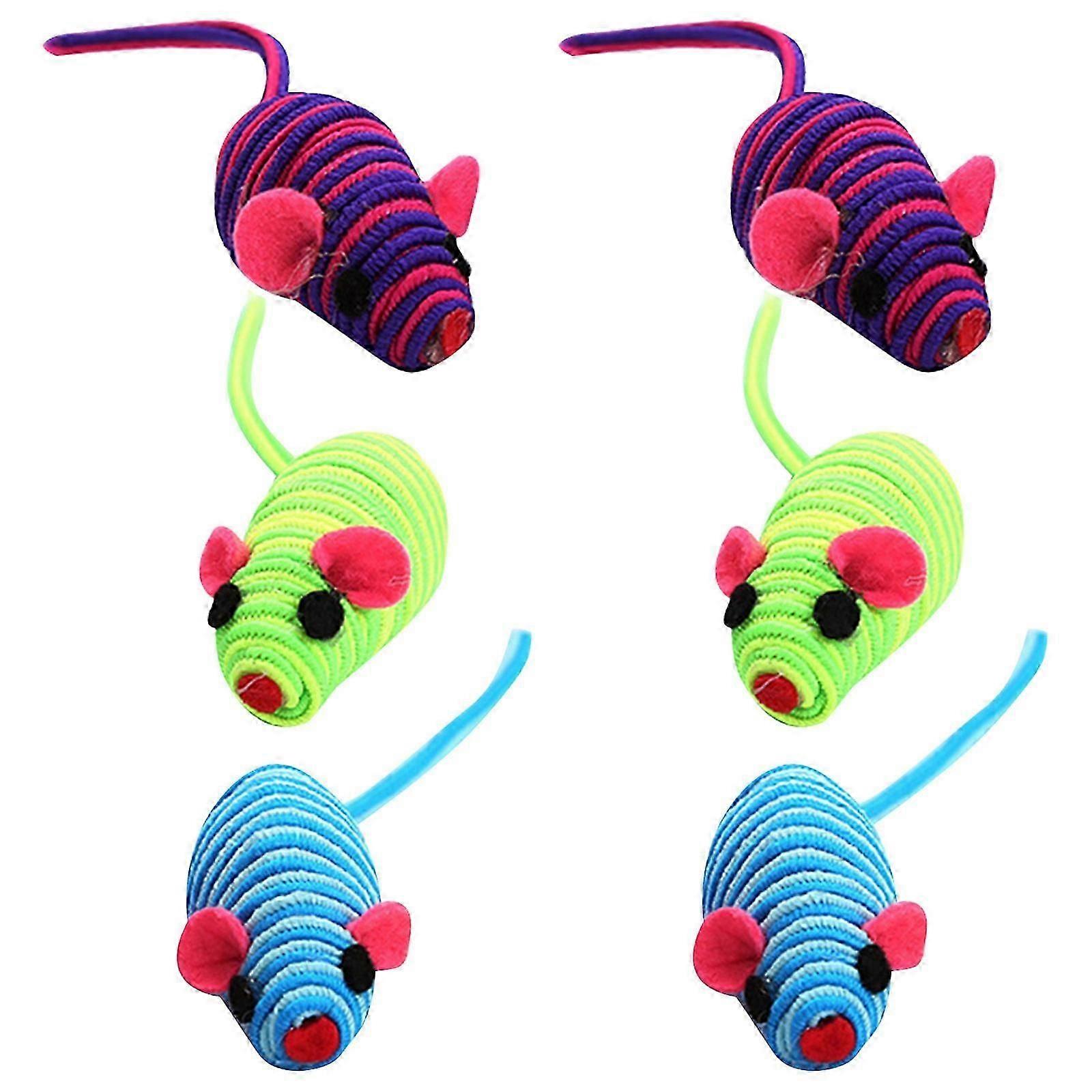 Cat Playing Mouse Toy Elastic Rope for Interactive Use 12Pcs Set
