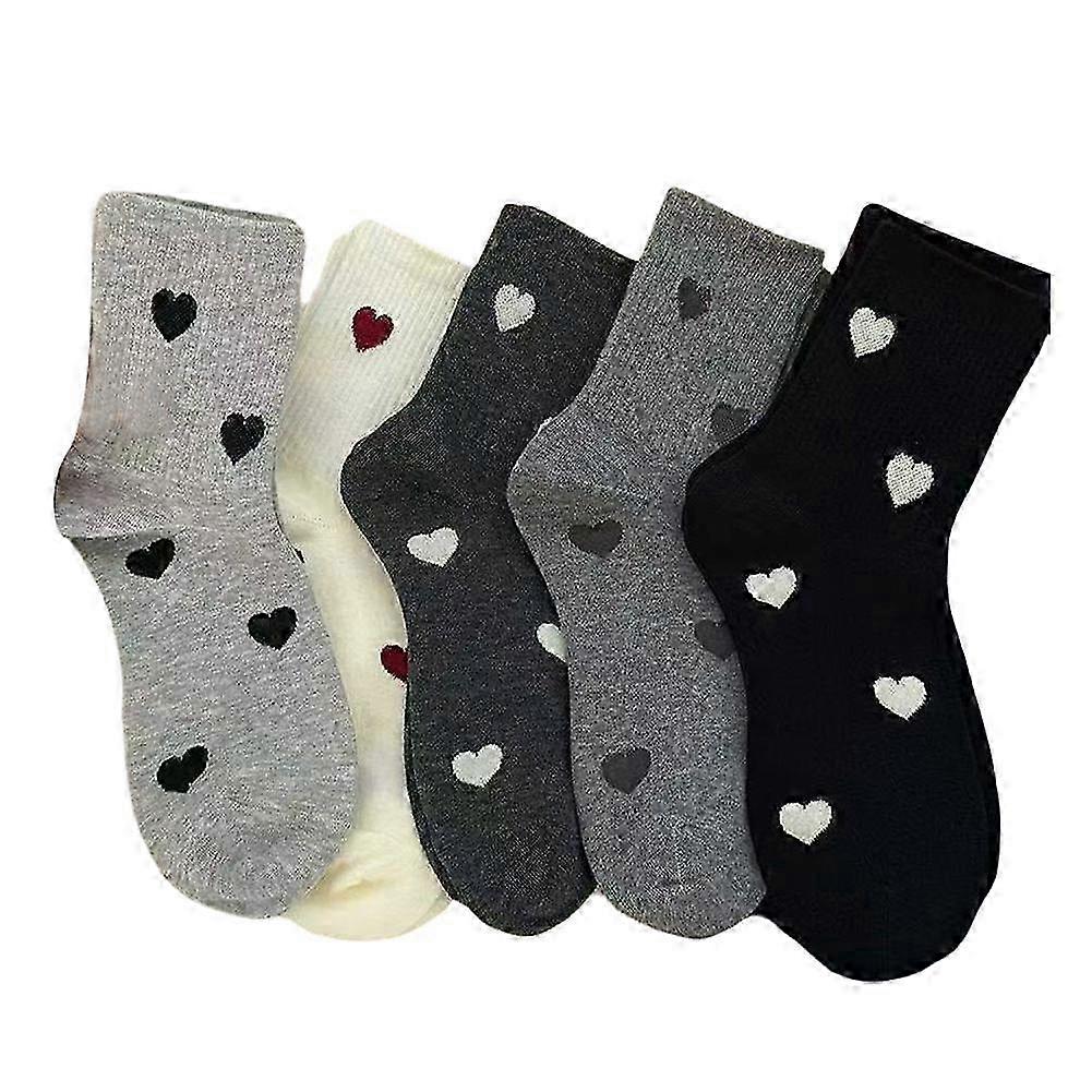 Polyester Mid-Calf Wear compatible withSpring/Summer 2025 with Heart-Shaped Patterns, Suitable compatible withWork and Dates