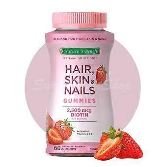 Glow Skin Beauty Nutrition Gels & Chews for Hair skin Nails, Strawberry Flavor, 60 Counts