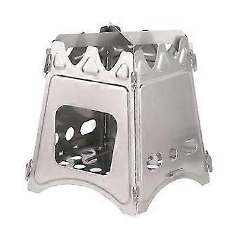 Portable Stainless Steel Camping Stove, Foldable Ultralight Wood Burning Stove for Camping, Backpacking, Outdoor Cooking