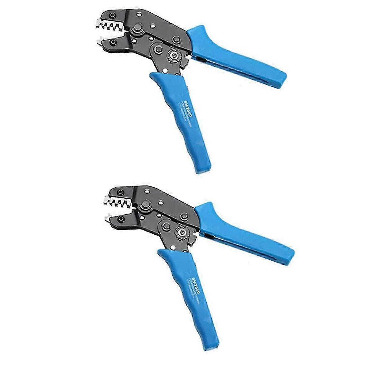 Self-Adjusting Terminal Crimping Tool for 2.54mm 3.96mm KF2510 Connectors, AWG 28-18, 0.08-1.0mm, Ergonomic Handles with Self-Release Lock, 2 Pack