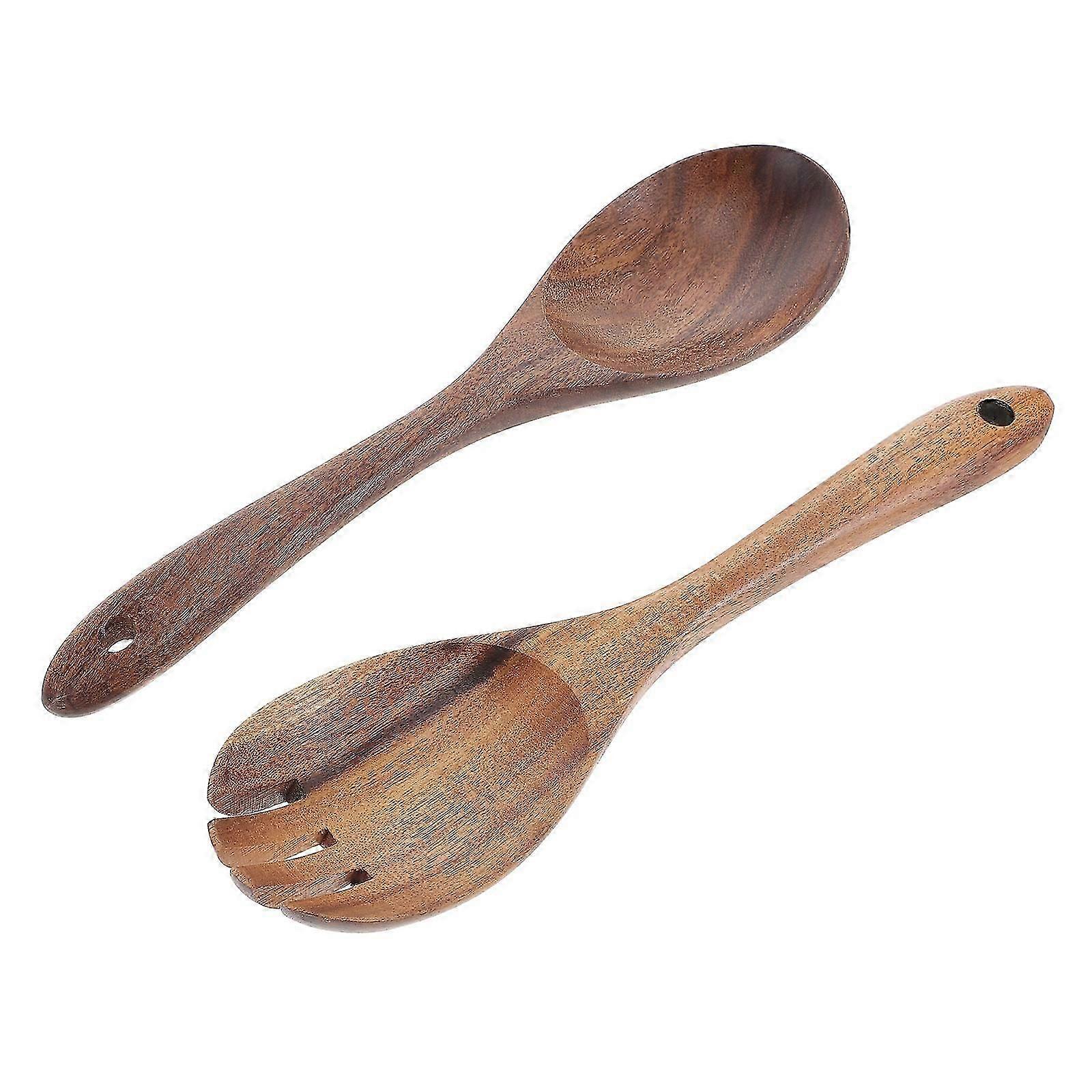 Wood Tableware Set Wooden Spoon Fork Kitchen Use 2-Piece Flatware