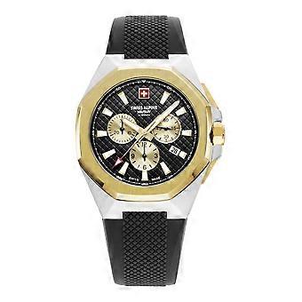 Swiss Alpine Military Men's Watch Chronograph Analog Quartz 7005.9847SAM Silicone