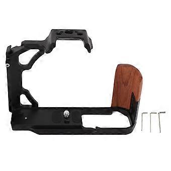 Camera Cage with Wood Handle Anodized Anti Slip Easy To Install Camera Video Cage for Nikon ZFC Black