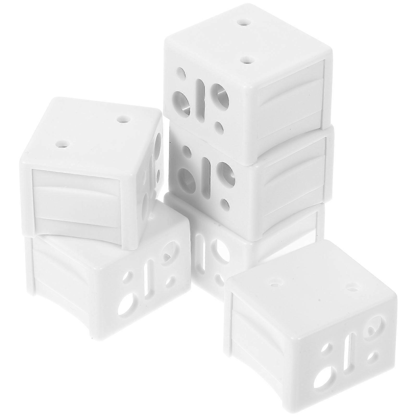 White Window Blind Brackets Bracket for Curtain Fixing 6Pcs Plastic Set