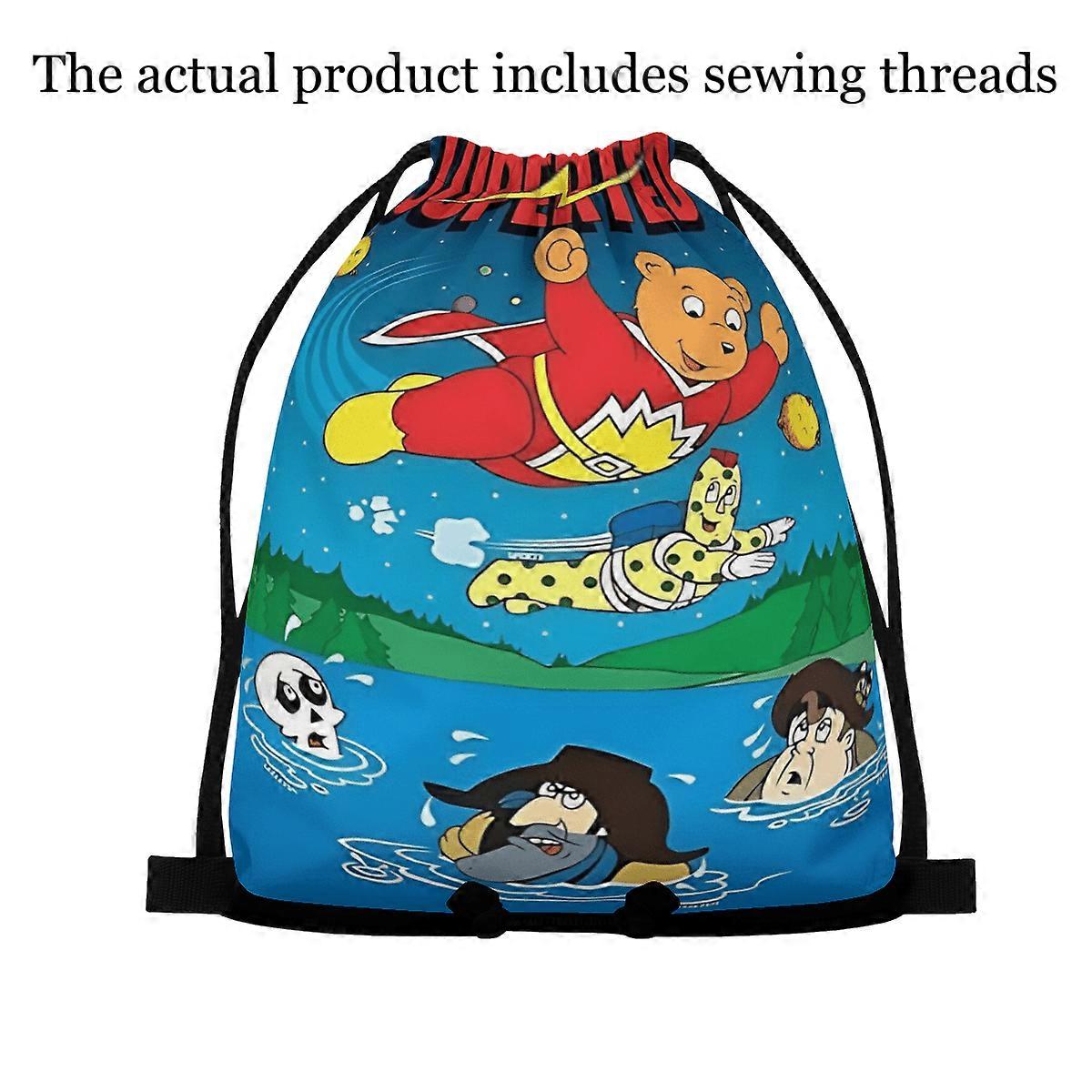 Super-SuperTed-SuperTed Beautiful Shoulder Pack for Running-Multi Size Double Side Printing Drawstring Backpack-Pqasd