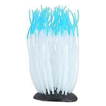 Simulation de corail artificiel en silicone pour aquarium (bleu)
