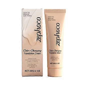 Zephoco concealer color changing foundation cream keeps makeup clean, light and non greasy to create a natural moisturizing look