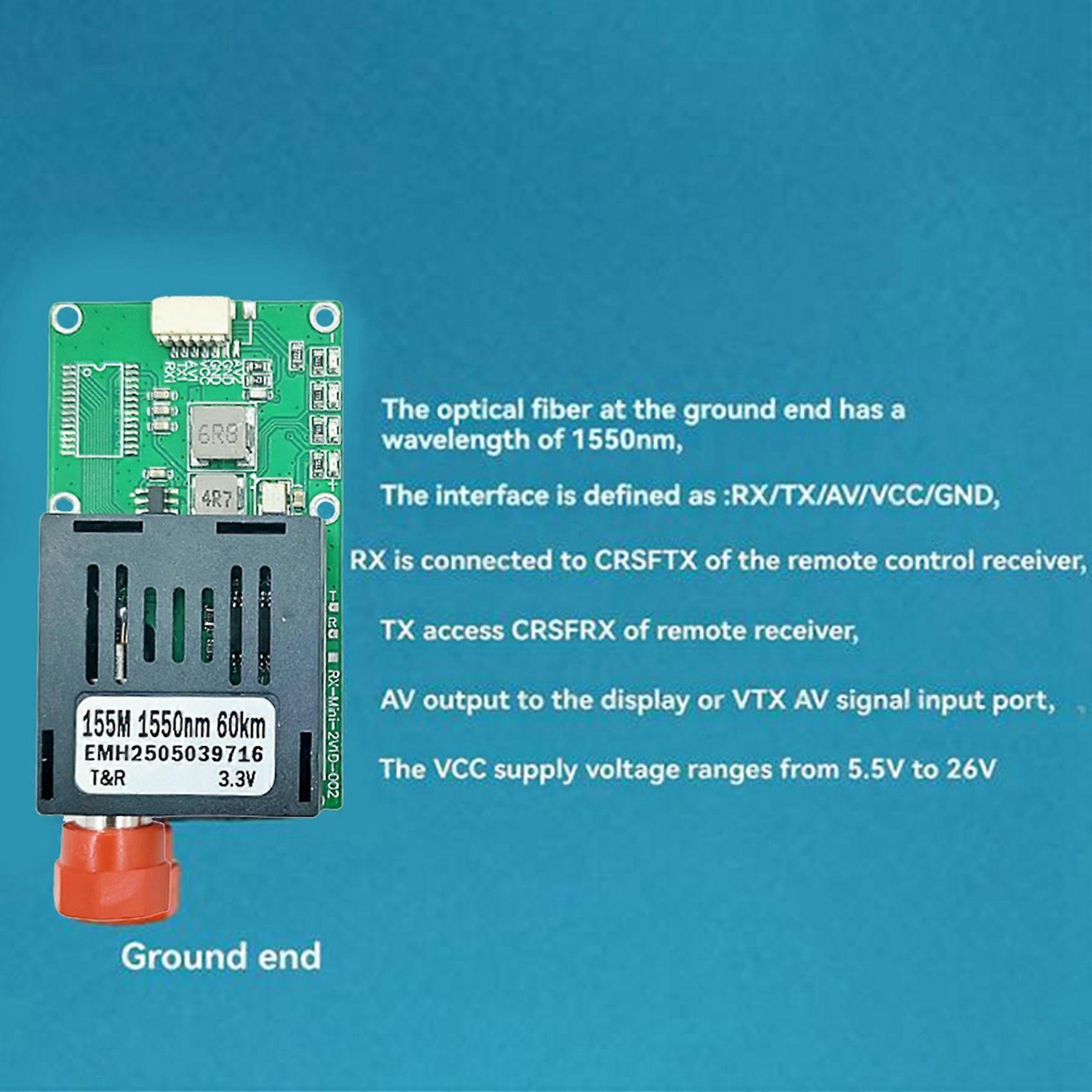 3X TTL Optical Receiving Module 60KM Optical End Device Dedicated Optical Port St Interface Module UART/SBUS