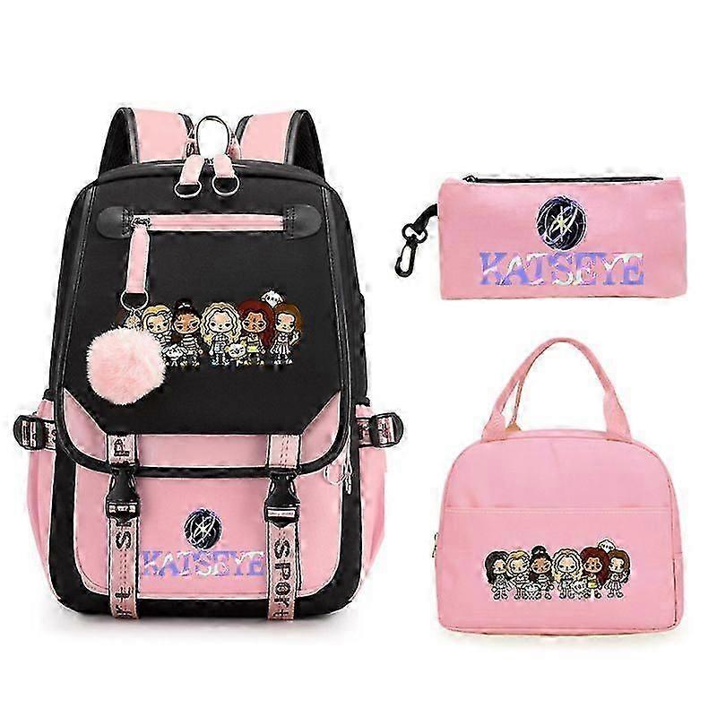 Katseye backpack student leisure backpack three piece set