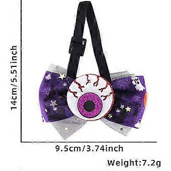 Halloween pet bow tie ghost skull mesh collar Halloween accessory cat and dog adjustable bow collar
