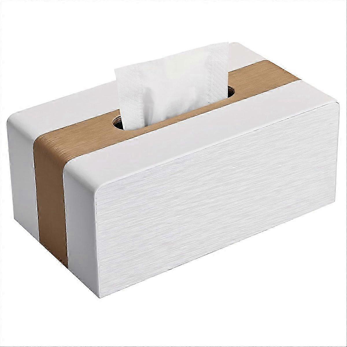 Issue Box Cover, PU Tissue Box Covers Rectangular Tissue Holder White