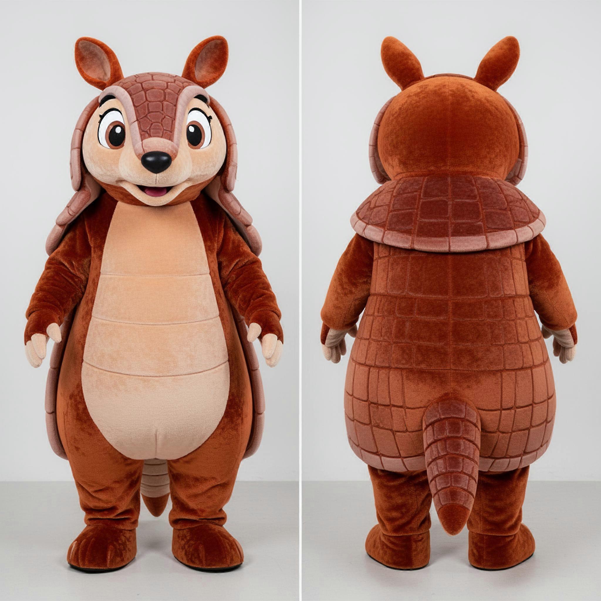 MASTICOT Rust Orange Wide Eyed Armadillo Mascot
