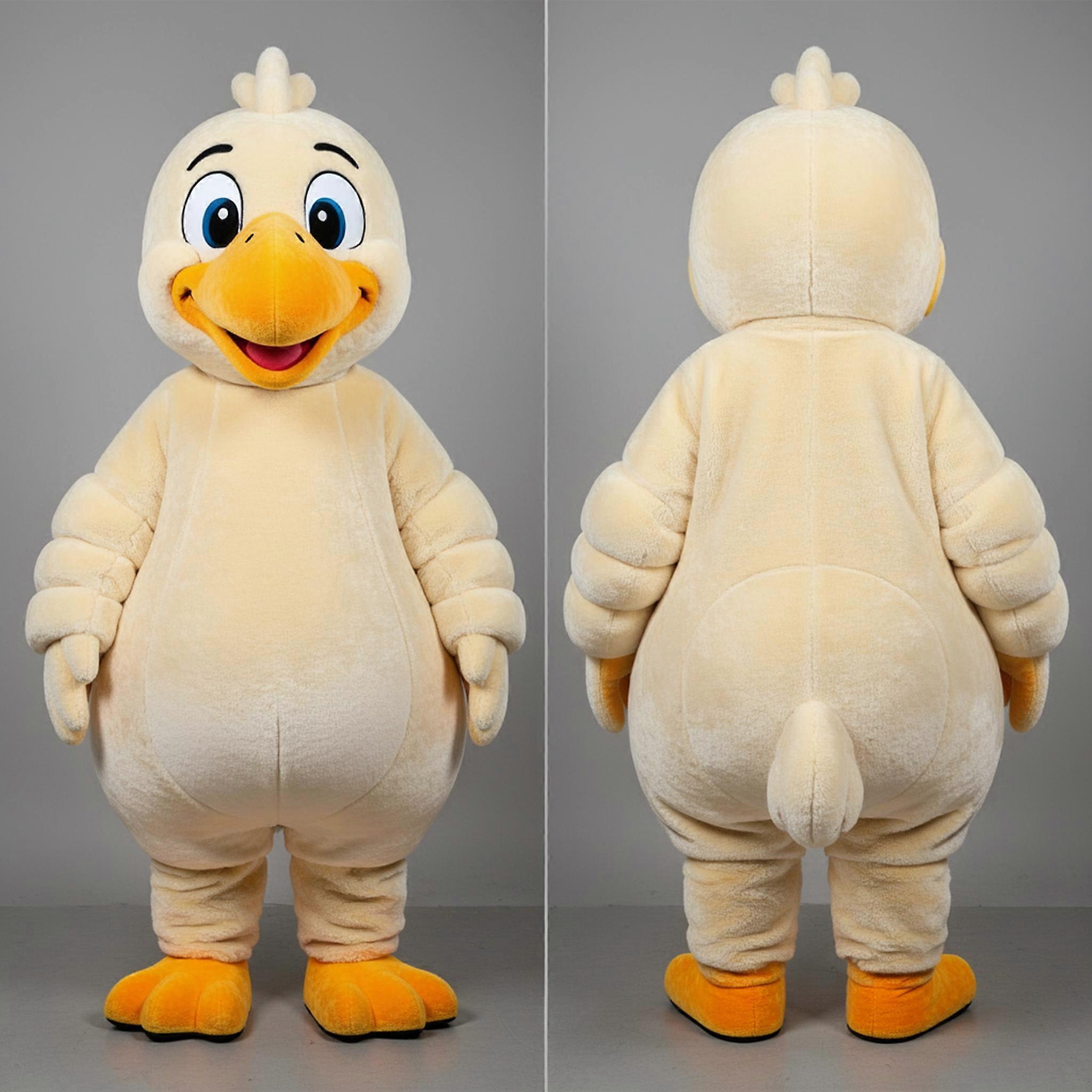MASTICOT Cream Colored Rounded Dodo Bird Mascot