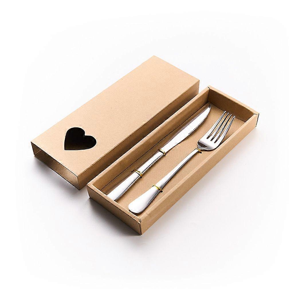 2pcs Cutlery Set Tableware Flatware Fork Knife Stainless Steel Silver